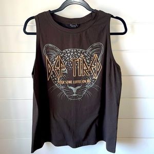 NWT Woman’s Sheshow Sleeveless Shirt “Def Tired, Pour Some Coffee on Me” Size:XL